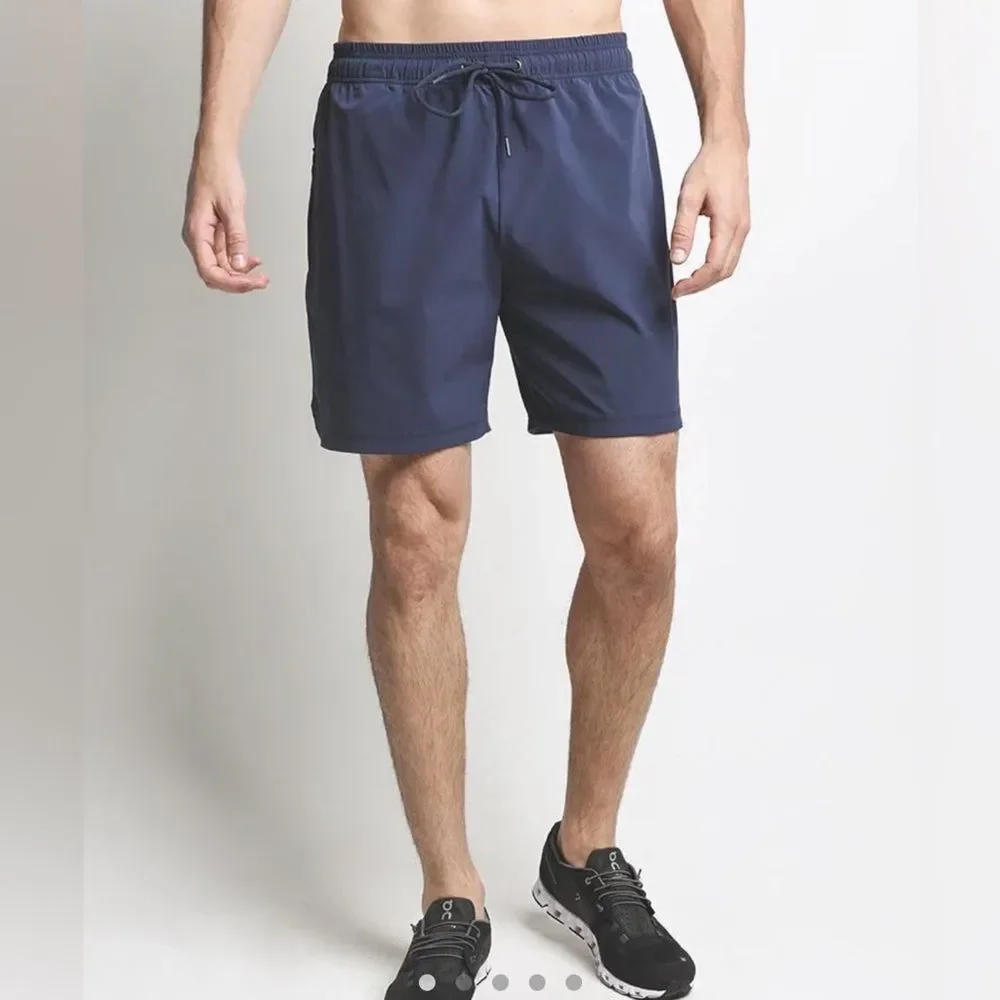 Rhône The Fletch Men's Navy Swim Trunks Sz L 6”